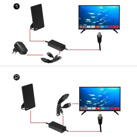 DVB-T/T2 Aktive 4K Heimantenne mit Verstärker VAYOX