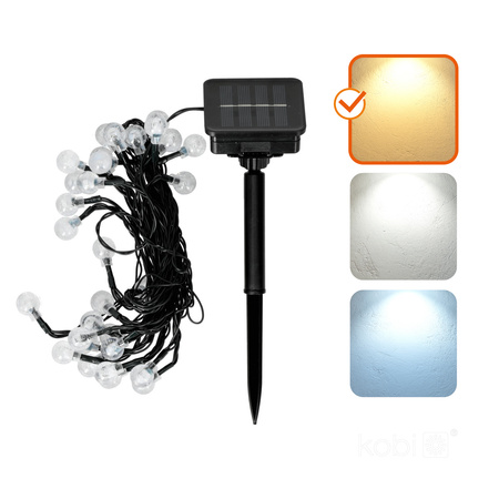 Solarbetriebene Garten Girlande LED Lampe 0.12W 3000K Warm Schwarz IP44 Aura Kobi