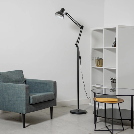 BelsaLumiled LED E27 Schwarz Tisch Stehlampe mit Höhenverstellung