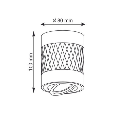 Aufputz RUBIN ROMB GU10 Tuba Spot Rund Beweglich Schwarz GOLDLUX