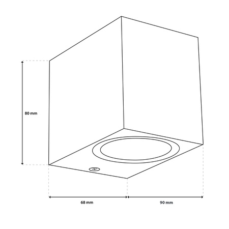 Wandleuchte Außen GU10, Garten-Wandleuchte Schwarz Quadratisch ALLIUM LUMILED