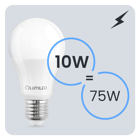 6x LED-Lampe E27 A60 10W = 75W 1100lm 6500K kaltweiß 260° LUMILED