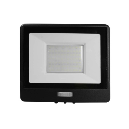LED Fluter 50W 4000lm 3000K IP65 Schwarz mit Bewegungssensor und CUT-OFF-Funktion Samsung Chip VT-158S-1-B V-TAC
