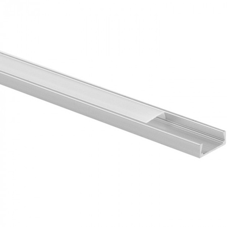 Aluminiumprofil für LED-Streifen eloxiert Einbau/Aufbau 2m mit mattiertem Lampenschirm und Ecolight-Endkappen