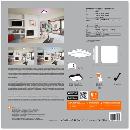 LED Deckenleuchte ORBIS DOWNLIGHT 28W 2800lm CCT RGB 35cm SMART+ WIFI LEDVANCE