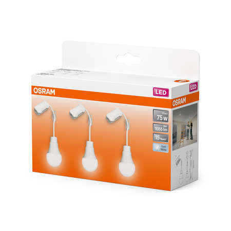 3x LED Sanierung Glühbirne 10W 1055lm 4000K Neutral 200° mit Osram Klemmleiste