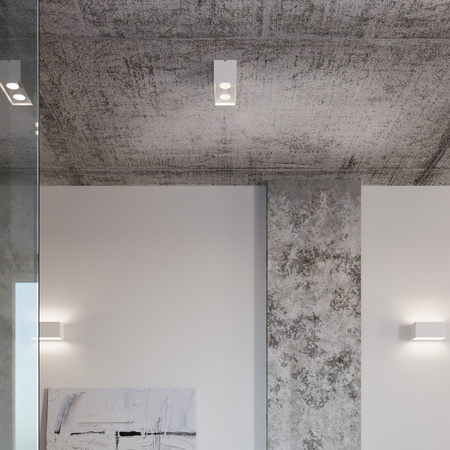 Anbauleuchte QUAD MAXI 2xGU10 Rechteckig Minimalistisch Weiß SOLLUX