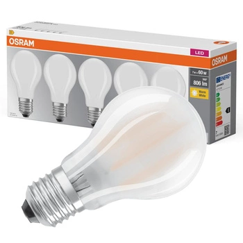 5x LED Lampen E27 A60 7W = 60W 806lm 2700K Wärme 300° Filament OSRAM
