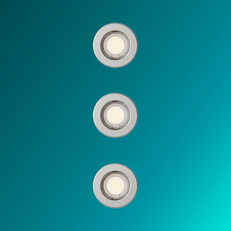 3x LED GU10 Unterputzmontage Aluminium Rund Nickel Peridot Philips