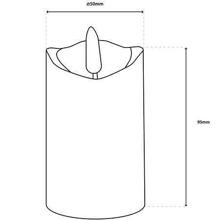 LED Grablicht H 9,5 cm warmweiß Flammeneffekt