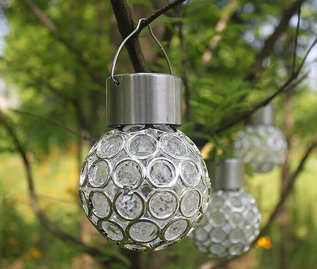 LED-Solar-Gartenlampe KULA Gips 8cm LED RGB hängend Volteno