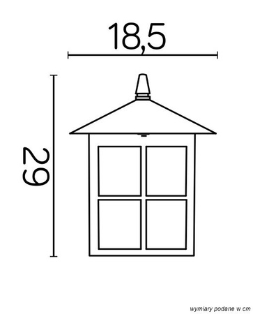 Lampenschirmkopf für Garten-Stehleuchte Wenecja K 1018 KW E27 Su-Ma