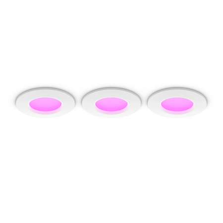 3x LED-Panel Einbau 8.3W 1000lm IP44 Weiß und Farbe Ambiance RGB + TW Weiß Smart SMART Zigbee Bluetooth Slim Downlights Philips HUE