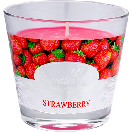 Dekorative Duftkerze im Glas Erdbeere