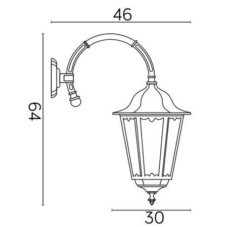 Außengarten-Fassadenlampe LED Retro Maxi K 3012/1/BD E27 Su-Ma