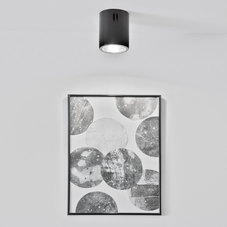 Aufbauleuchte E27, Aufbauspot Runde Tube Schwarz Fest APUS 10 LUMILED