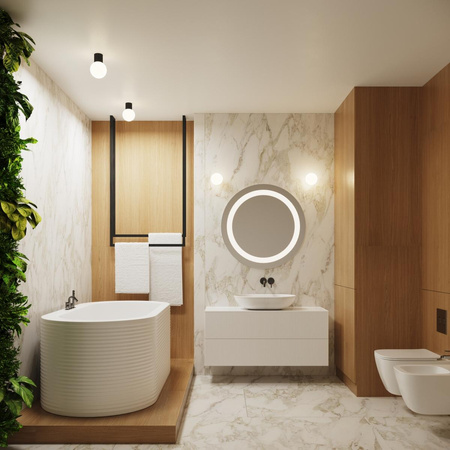 Badezimmer Deckenanbauleuchte G9 Rund Schwarz Modern Matt IP44 Halo Sollux