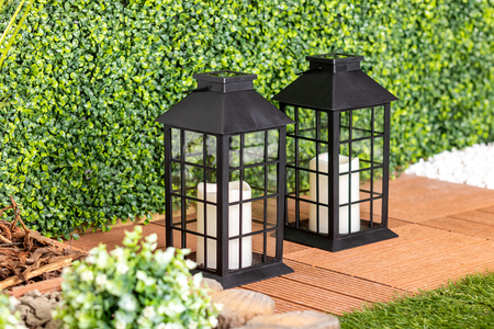 LED-Solar-Gartenlaterne Hängelaterne 32cm Schwarz