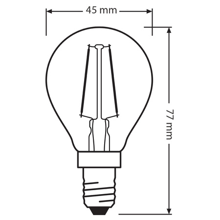 E14 P45 LED Leuchtmittel 2,5W = 22W 220lm 2400K Warm 360° OSRAM Vintage 1906