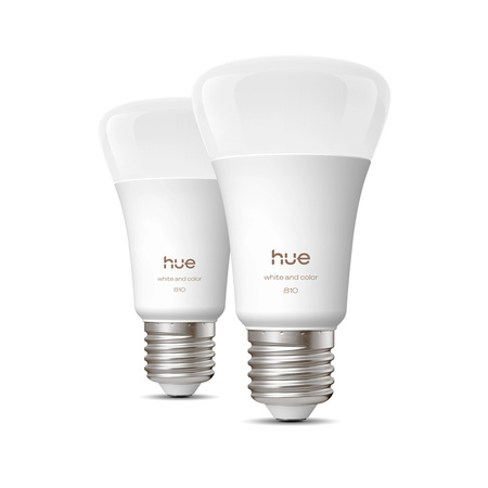 2x LED-Glühbirne E27 A60 6W = 60W 810lm 1800-20000K CCT + RGB SMART Smart Bluetooth ZigBee Weiß und Farbe Ambiance Philips HUE