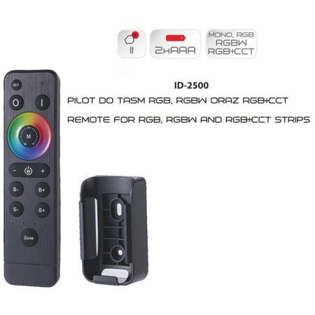 Fernbedienung für RGB / RGBW / CCT 4 Zonen Volta ProVero LED-Streifen