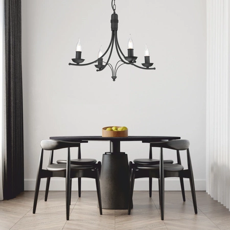 LUCY Decke Pendelleuchte 4xE14 Kronleuchter Schwarz Klassisch LM-4.153 Lamkur