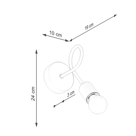 Wandleuchte E27 Naturholz Weiß Ember Peach Puff SL.1473 Sollux