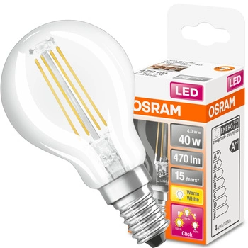 LED-Lampe E14 P45 4W = 40W 470lm 2700K Warm Filament OSRAM Star 3-STEP