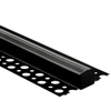 Aluminium-Anbauprofil schwarz für LED für Gipskarton / GIPS 2m mit transparentem Diffusor und Ecolight-Endkappen