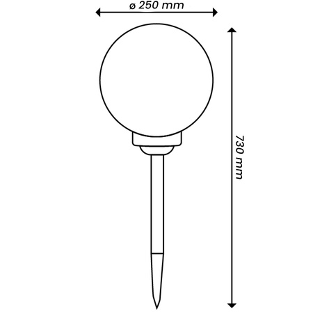 LED-Solar-Gartenlampe mit Nieten weiße Kugel 25 cm