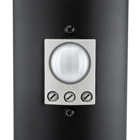 Außengartenlampe E27 BLACK POST 45 cm mit Bewegungs- und Dämmerungssensor