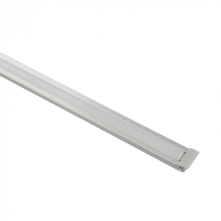 LED-Einbauprofil aus eloxiertem Aluminium 2m mit mattiertem Diffusor für LED-Streifen + Endkappen Ecolight PW Serie