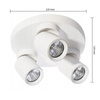 TIMO Decken-/Wandleuchte Wandleuchte Reflektor bewegliche Halogenleuchte 3 xGU10 weiß rund LVT
