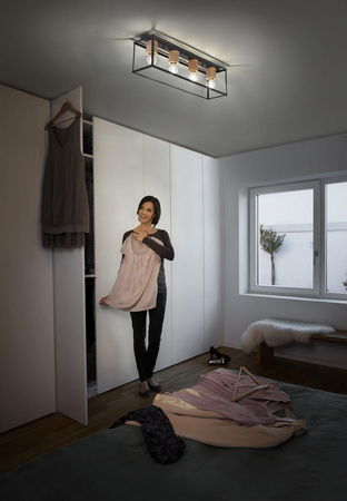 Deckenlampe Dekorative Beleuchtung Leuchte Schwarz 4x E27 Metall LEDVANCE