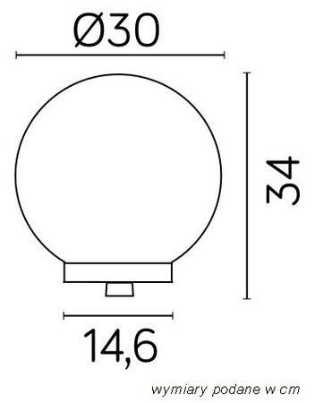 Außengartenlampe LED Kugel Classic G 300 Z 35 E27 34cm Su-Ma
