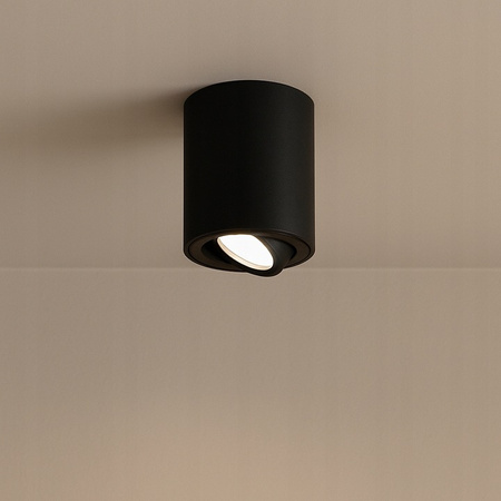 Aufputz Halogen Tuba Reflektor Spot GU10 Rund Beweglich Schwarz Masterled