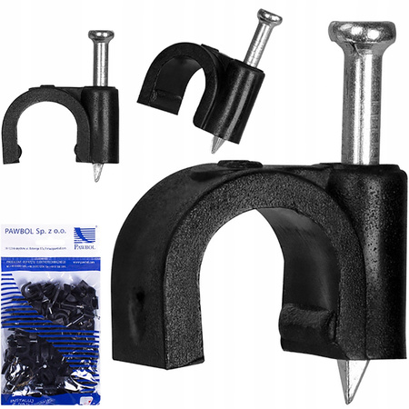 FLOP CLIP Kabelhalter 4mm Schwarz 100 Stück PAWBOL