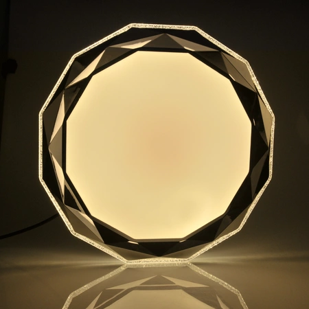 PLAFON LED Diamantlampe Deckenleuchte 50cm 3000-6500K mit Fernbedienung GLÄNZEND GOLDLUX (Polux)