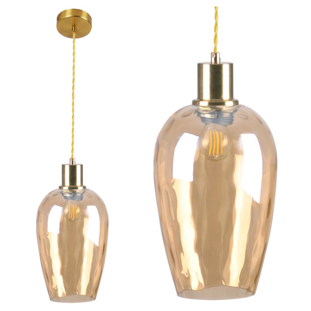 Decke Hängelampe E27 Gold Bernstein Lagri Sanico Goldlux