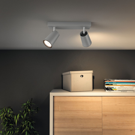 LED PAISLEY Deckenleuchte 2x GU10 Reflektor Leuchte Moving grey PHILIPS