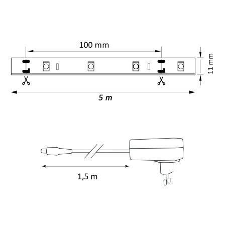 RGB LED-Streifen 24W 380lm 120° Weiß IP65 Dimmbar Sanico Goldlux