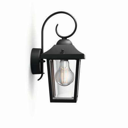 Gartenleuchte LED Wandleuchte BUZZARD myGarden E27 IP44 Downward Lantern Schwarz PHILIPS