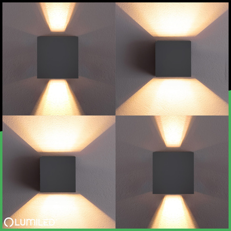 Wandleuchte Außen G9, Garten-Wandleuchte nach oben und unten verstellbar Graphit PYXIS LUMILED