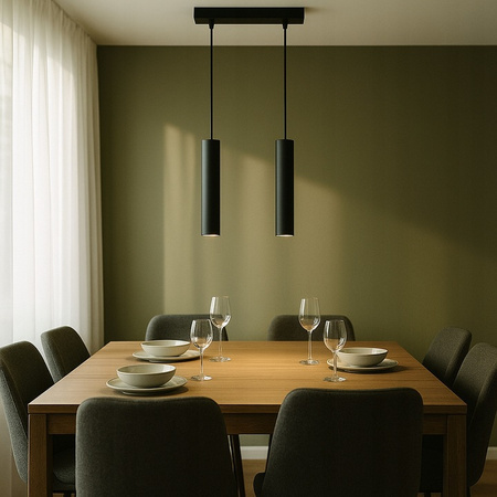 KEON Ceiling Pendelleuchte 2xGU10 Verstellbare Röhre Schwarz MASTERLED