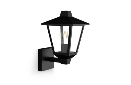 Garten-Wandleuchte Outdoor Laterne E27 IP44 Schwarz Kinno Philips