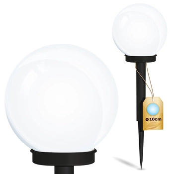 Solar-LED-Lampe, Solar Gartenleuchte 10cm Kugelleuchte Weiße ATRIS LUMILED