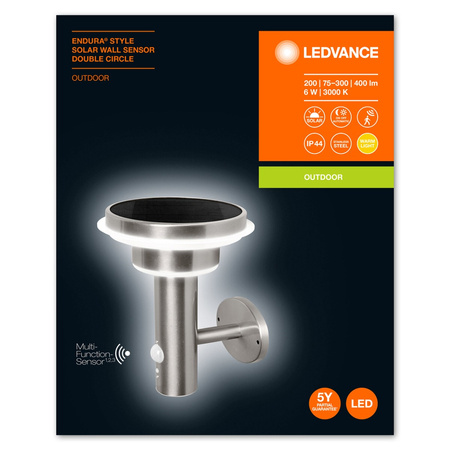 Solar-Gartenwandleuchte LED-Fassadenleuchte 6W ENDURA STYLE LEDVANCE