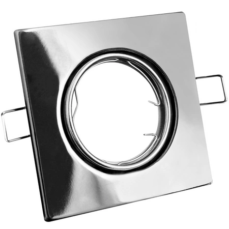 Set mit 3 x OPIN GOLDLUX (Polux) beweglicher Halogenlampe quadratisch Metall Chrom MR16 GU10