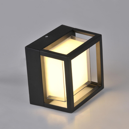 KANSAS LED Wandleuchte Gartenleuchte IP44 12W 4000K Schwarz GOLDLUX (Polux)