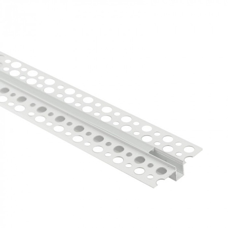 LED-Profil aus Aluminium für Gipskarton REGIPS Unterputz weiß 1m mit mattiertem Diffusor für LED-Streifen + Kappen Ecolight GPW Serie